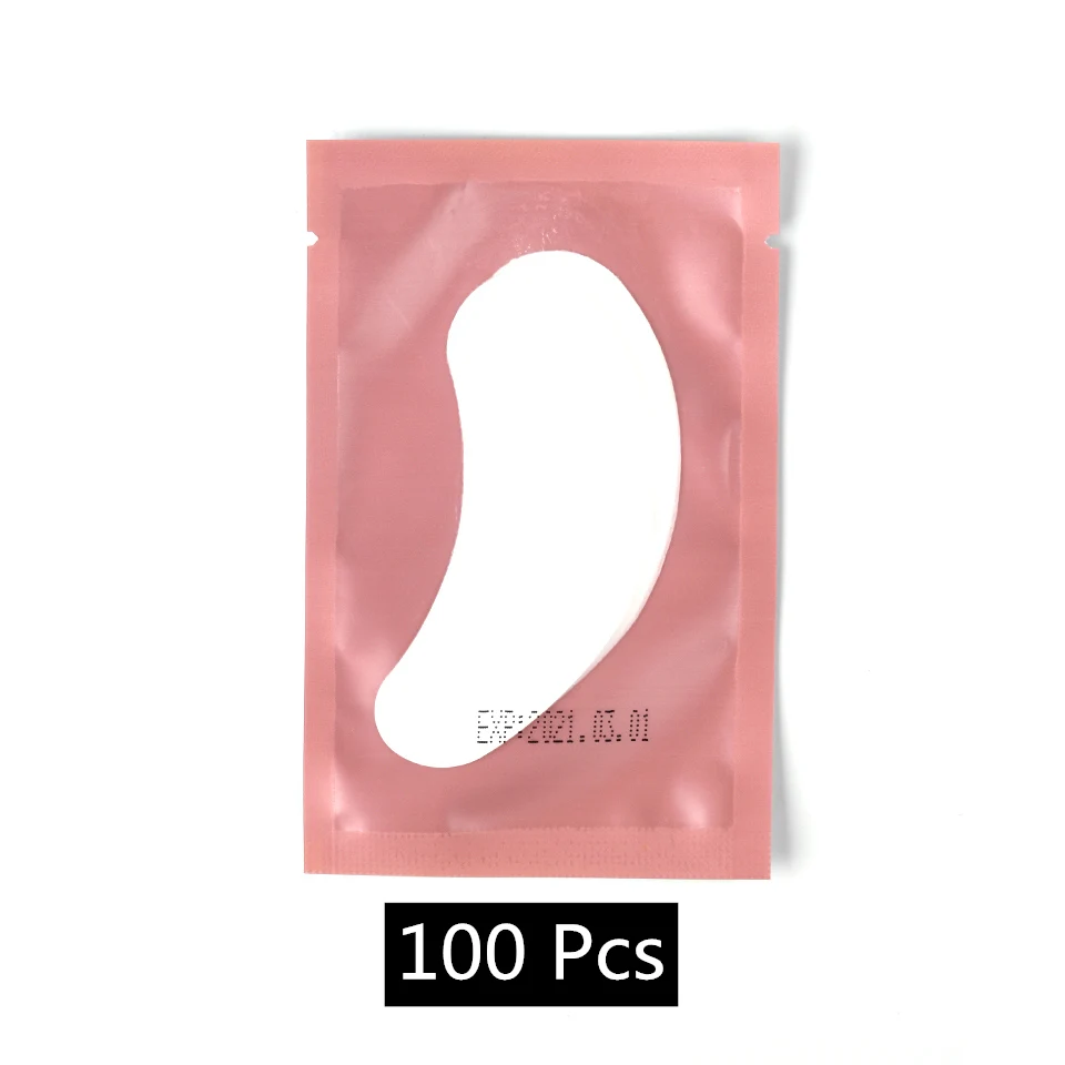 100 Pcs Pink 30/50/100 пар глазные Пластыри для наращивания ресниц, под гелевые подушки для глаз волокно для наращивание ресниц Бумага патчи - Цвет: 100 Pcs Pink