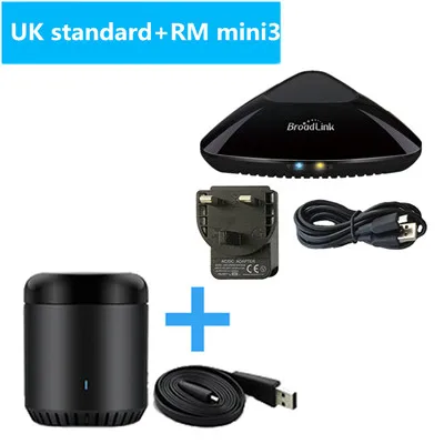 Pro and RM mini3-UK Универсальный Интеллектуальный Контролер Broadlink RM Pro+ RM mini3 wifi+ IR+ RF+ 4G управление Умный дом автоматизация Ios Беспроводная мини-клавиатура для андроид дома - Цвет: Pro and RM mini3-UK