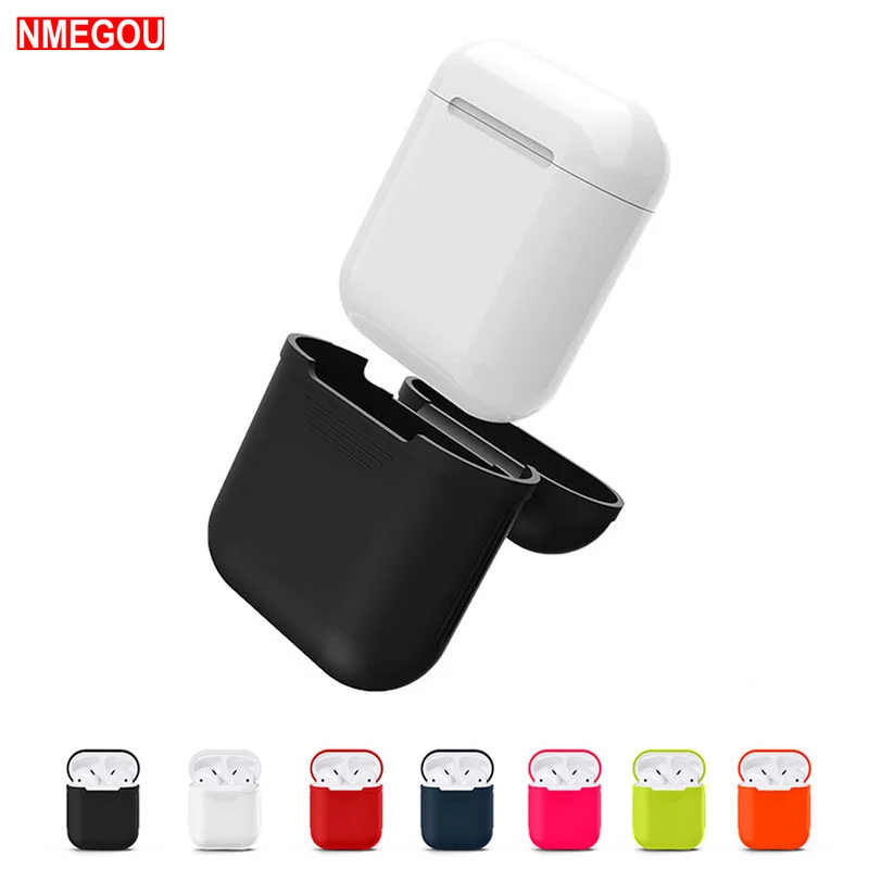 Мягкий силиконовый чехол для Airpods наушники защитный кожаный противоударный Apple Air