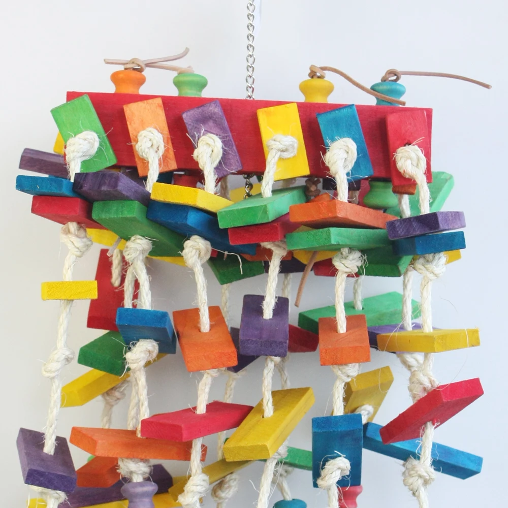 Деревянные игрушки для птиц Цветные Игрушки маленьких и больших попугаев или