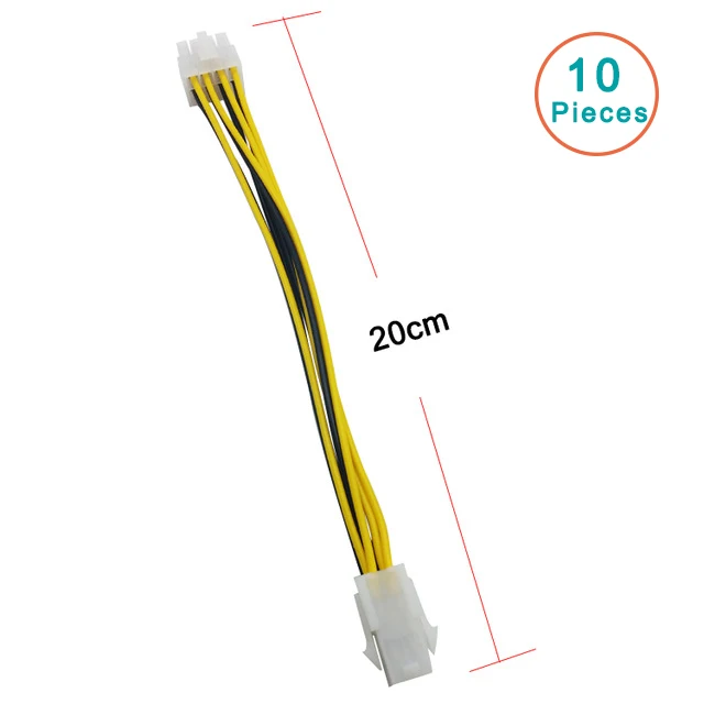 10 шт./лот 20 см ATX 4 Pin 4Pin к 8 pin 8Pin EPS 12V материнская плата адаптер питания конвертер