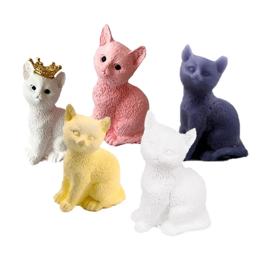 DIY Lovly маленькая свеча-кошка плесень формы для изготовления мыла, шоколада 3D декоративное Мыло Плесень украшения торта инструменты смолы глины формы