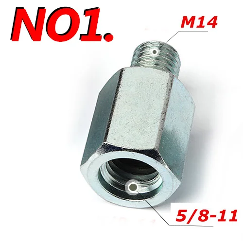 NO1. M14 to 5-8-11 Z-lion 1 шт. адаптер для угловой шлифовальный станок M14 5/" или M10 резьбы изменить штекер на женский основной бит полировальный коврик сверлильный адаптер - Цвет: NO1. M14 to 5-8-11