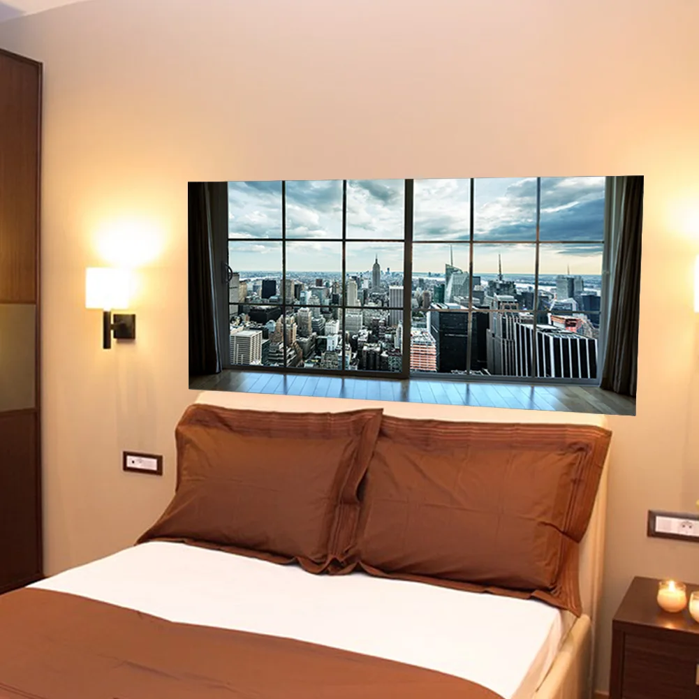 3D Нью Йорк Манхэттен наклейки на изголовье диван фон Настенная Наклейка Спальня