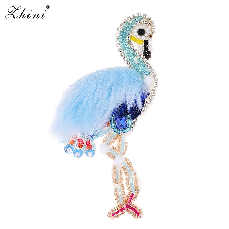 ZHINI Fashion Blue Bird Brooches Jewelry Pins Cheap Wholesale for Women Hot Sale Wedding Gifts Animal Enamel Birds Clip | Украшения и