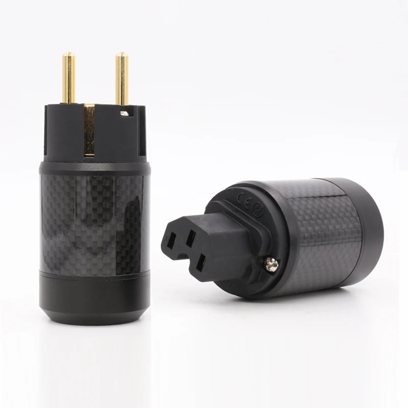

Hi-End аудиокраст позолоченный штекер питания ЕС разъем питания Schuko hifi Разъем IEC одна пара