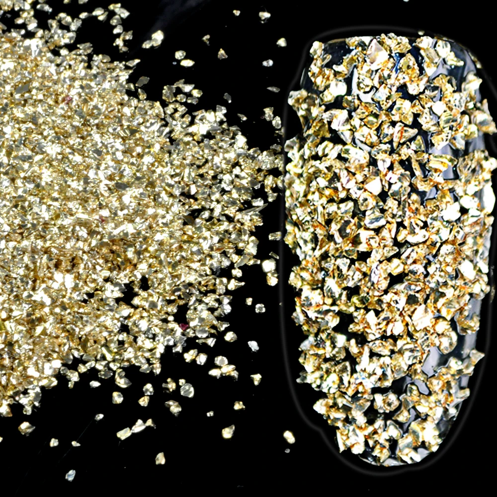 1 коробка металлические золотистые бусины Стразы неправильной формы 3D украшение