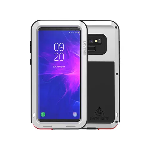 LOVE MEI металлический алюминиевый чехол для samsung Galaxy Note 9 8 сверхмощный защитный противоударный водонепроницаемый чехол для S8/S9/A6+/A8+ S10 Plus - Цвет: Серебристый