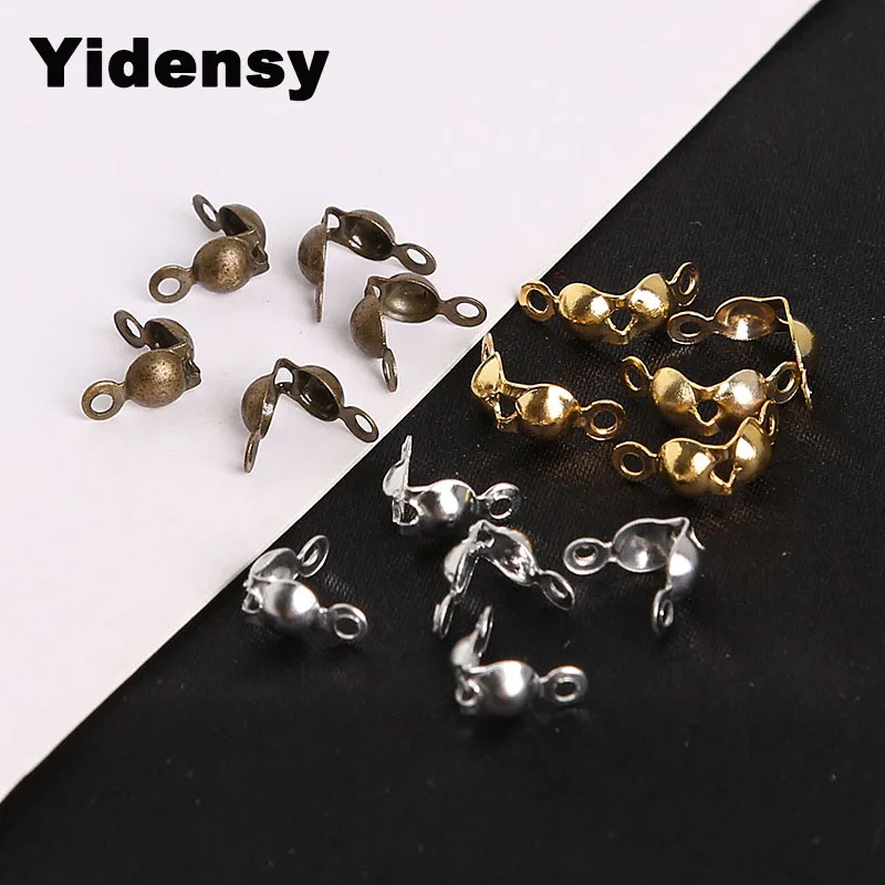 Yidensy 10 г/упак. Золотая и серебряная Античная бронзовая цепочка из цветных шариков