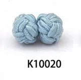 K10020 10 пар/Лот Новые запонки Шелковый узелок высококлассные мужские классические двойная веревка шар узел форма запонки ручной работы шелковые Узлы запонки - Окраска металла: K10020