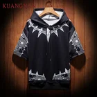 Мужская толстовка с капюшоном KUANGNAN, черная толстовка в стиле Харадзюку в стиле хип-хоп, осень 2018