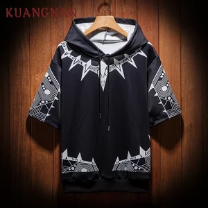 Мужская толстовка с капюшоном KUANGNAN, черная толстовка в стиле Харадзюку в стиле хип-хоп, осень 2018
