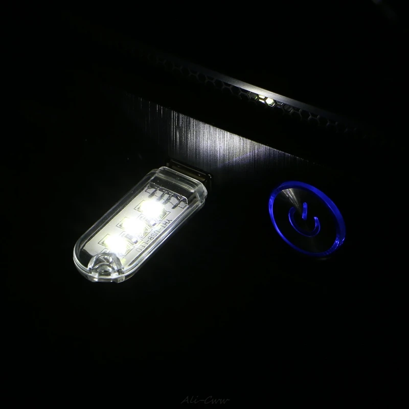Портативный брелок 3 светодиодный белый ночник USB U диск лампа с крышкой яркий