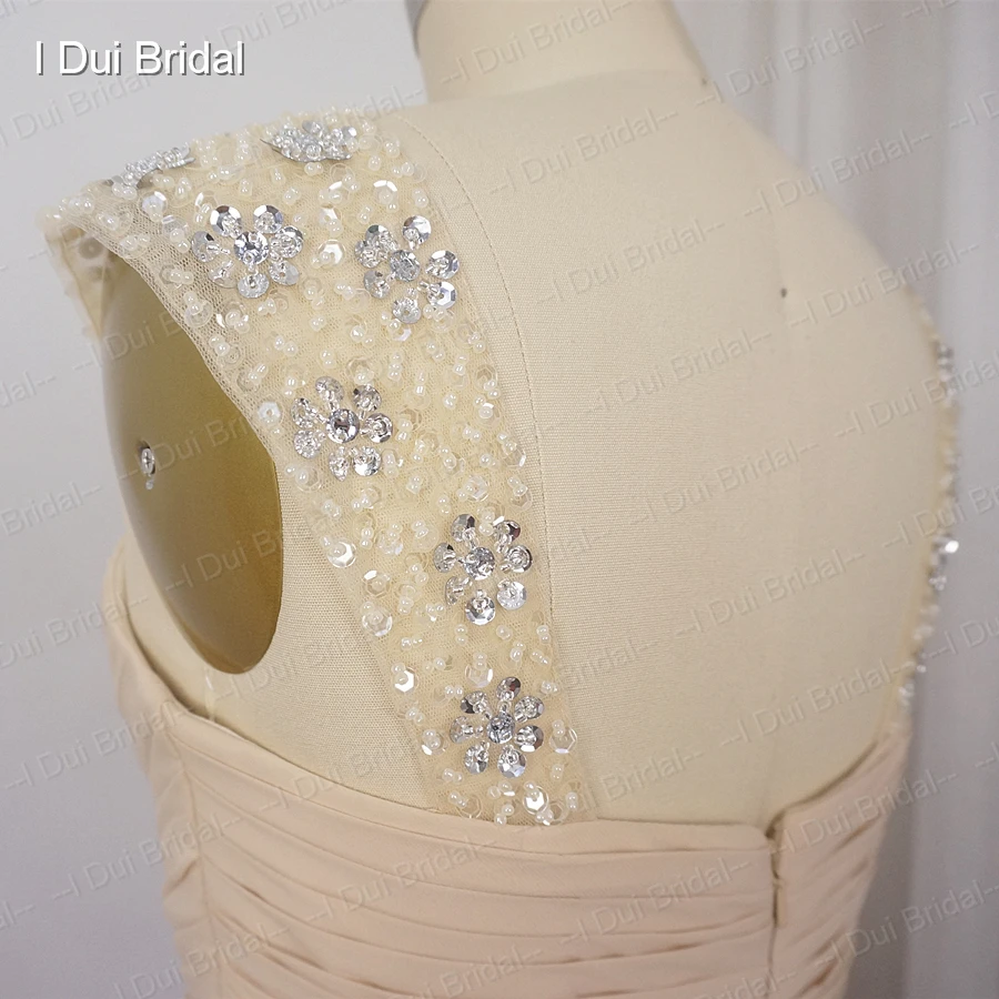 Beaded Cap Sleeve Chiffon Mother of the Bride Dresses Pleated Crystal Cheap Formal Wear Party Dress 201700587 | Свадьбы и торжества