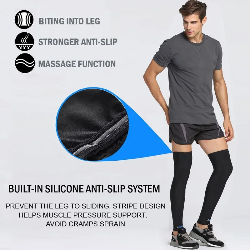 Leg Warmers Compression Knee Support Brace Cycling Bicycle Hiking Legwarmers Basketball Sport Leg Sleeve Legging for Men Women