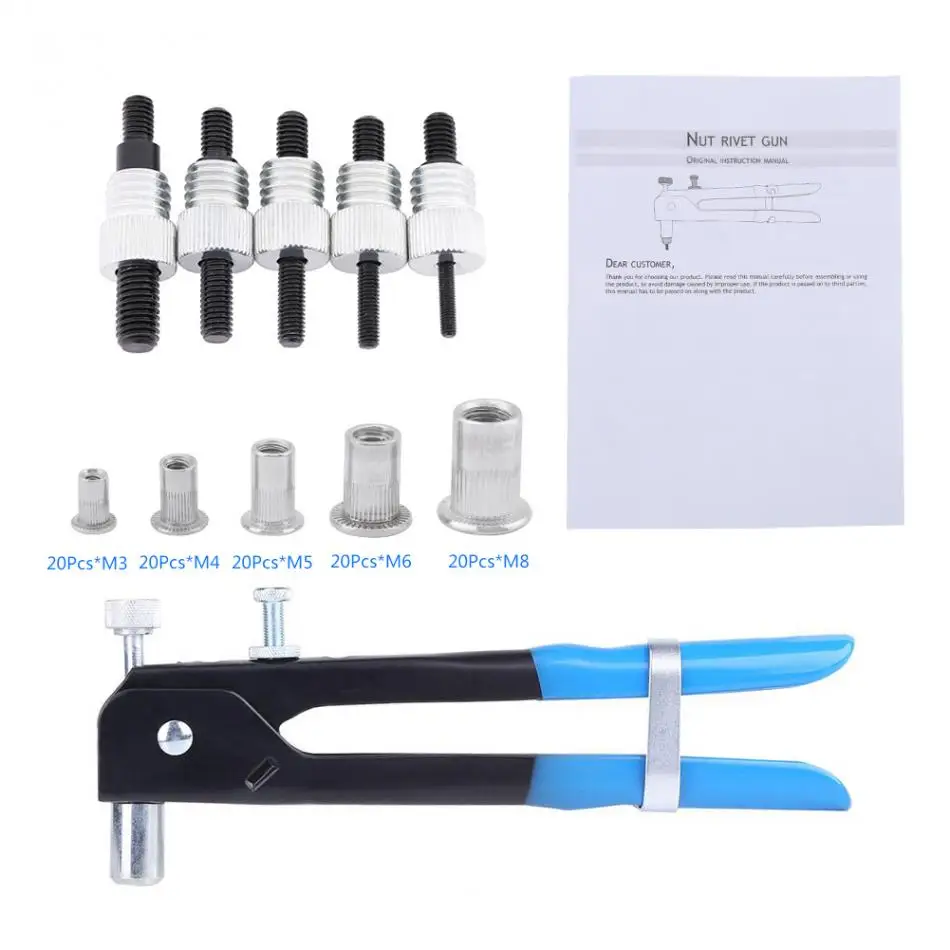 M3 M8 заклепочные гайки Резьбовая вставка и заклепками GunTool Rivnut Nutsert Клепка