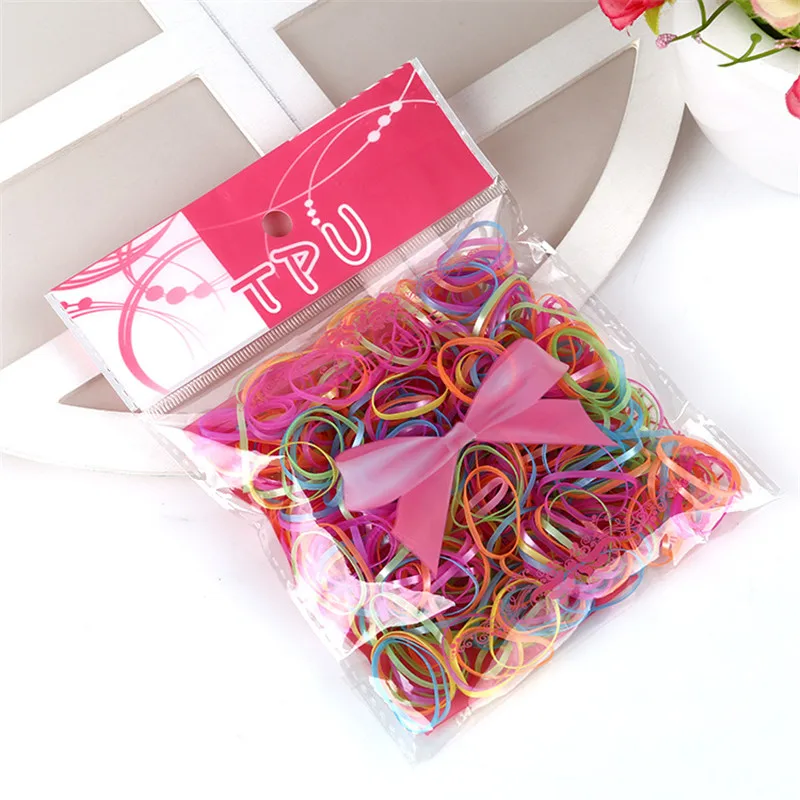 Приблизительно 500 яркий держатель для хвоста эластичная резинка волос из ТПУ