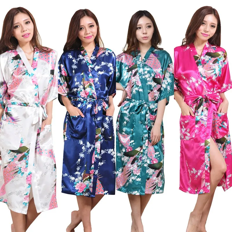 Атласные халаты для невест Свадебный халат пижамы шелковая пижама повседневный