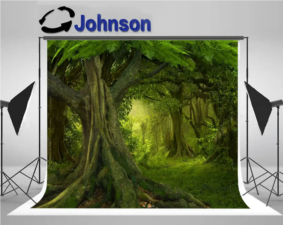 

Высококачественный фон для студийной фотосъемки с изображением дерева тропических джунглей