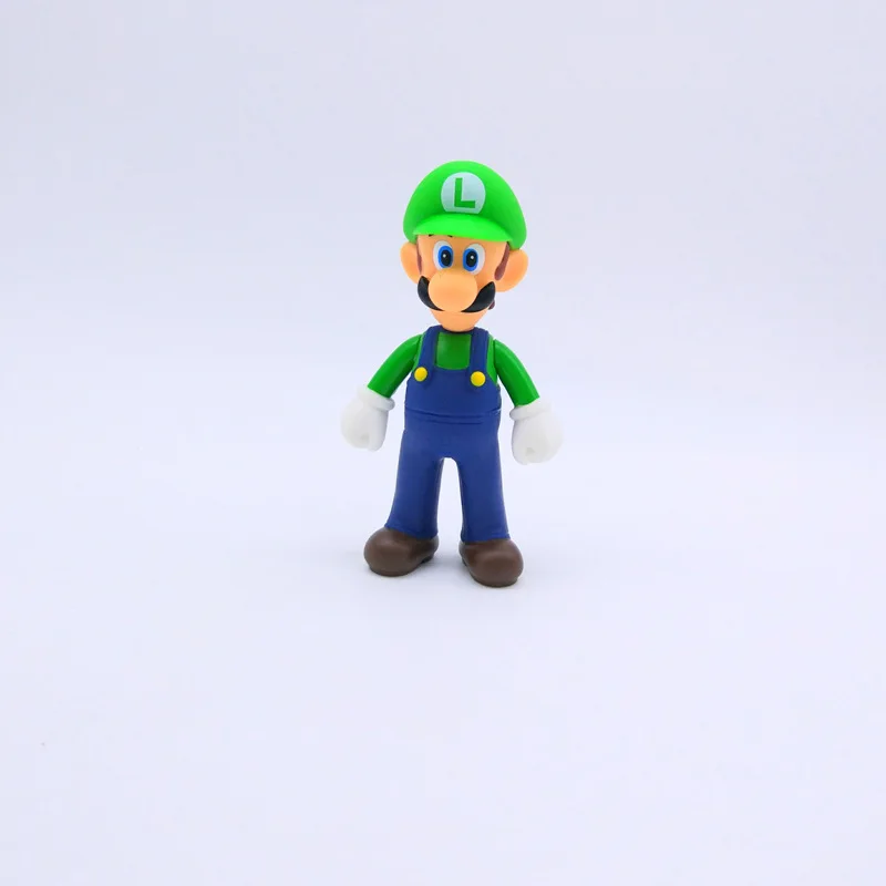 Gree luigi 13 см Super Mario Bros Bowser Luigi Koopa Йоши Марио уарио производитель Odyssey Donkey Kong Toad ПВХ Фигурки Модели кукол игрушки - Цвет: Gree luigi