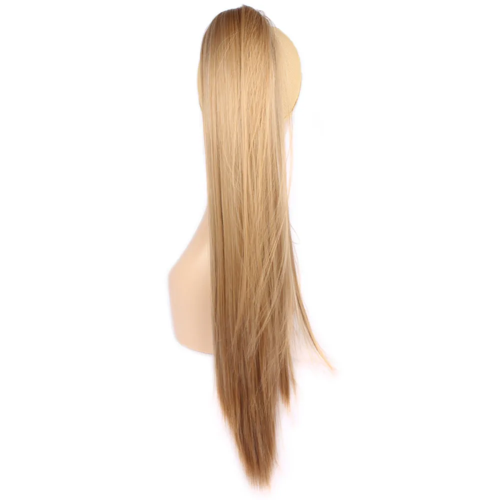 Природные Drawstring Хвостик Волосы Шелковистые Прямые Коготь Хвост 60 см Длинный Клип