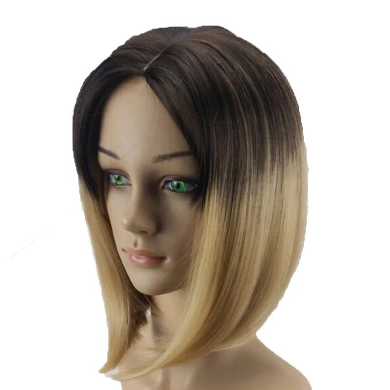 HAIRJOY женский Парик Синтетический средняя часть 2 тона Омбре темные корни БОБО волосы парики 9 цветов доступны