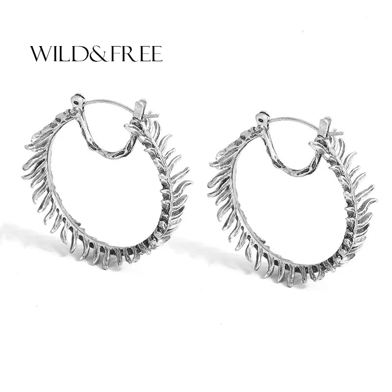WILD & FREE Новый Античное золото Цвет лист серьги кольца для женщин сплав большие