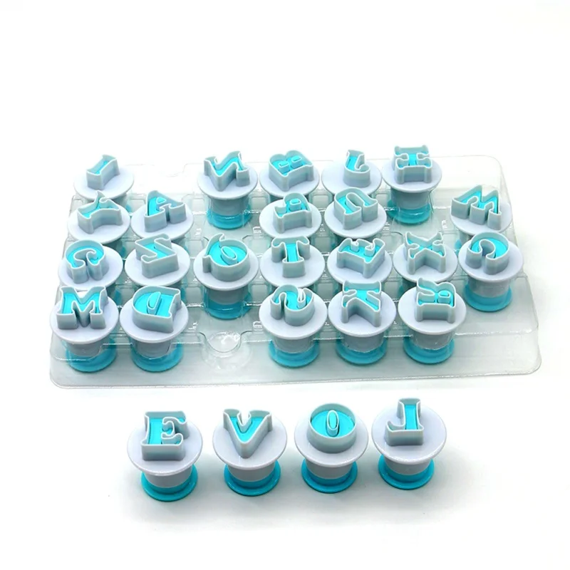 

26pcs Upper & Lowercase Alphabet Cookie Cutter Plastic Capital Letters Fondant Cutter Baking Cupcake Mold Cake Decorating Tools