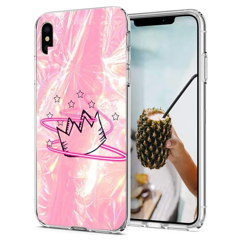 Мягкий чехол для телефона iPhone X XS XR чехлы из силикона ТПУ цветной розовый с