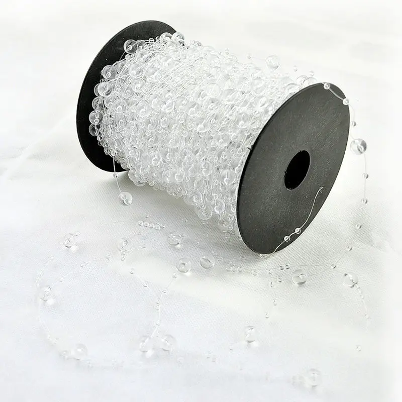 Свадебное украшение 60 метров леска из бисера прозрачные акриловые бусины