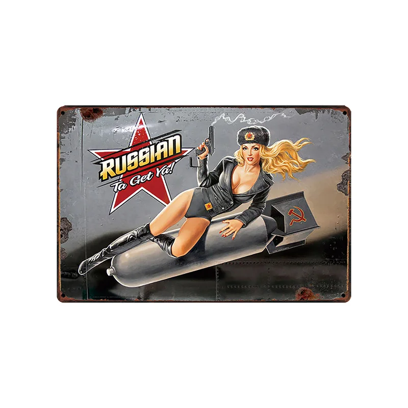 Pin Up Girl Garage табличка Оловянная табличка металлическая винтажная настенная паба Отель домашний Арт Декор Куадрос DU-1434 - Цвет: SA-6405