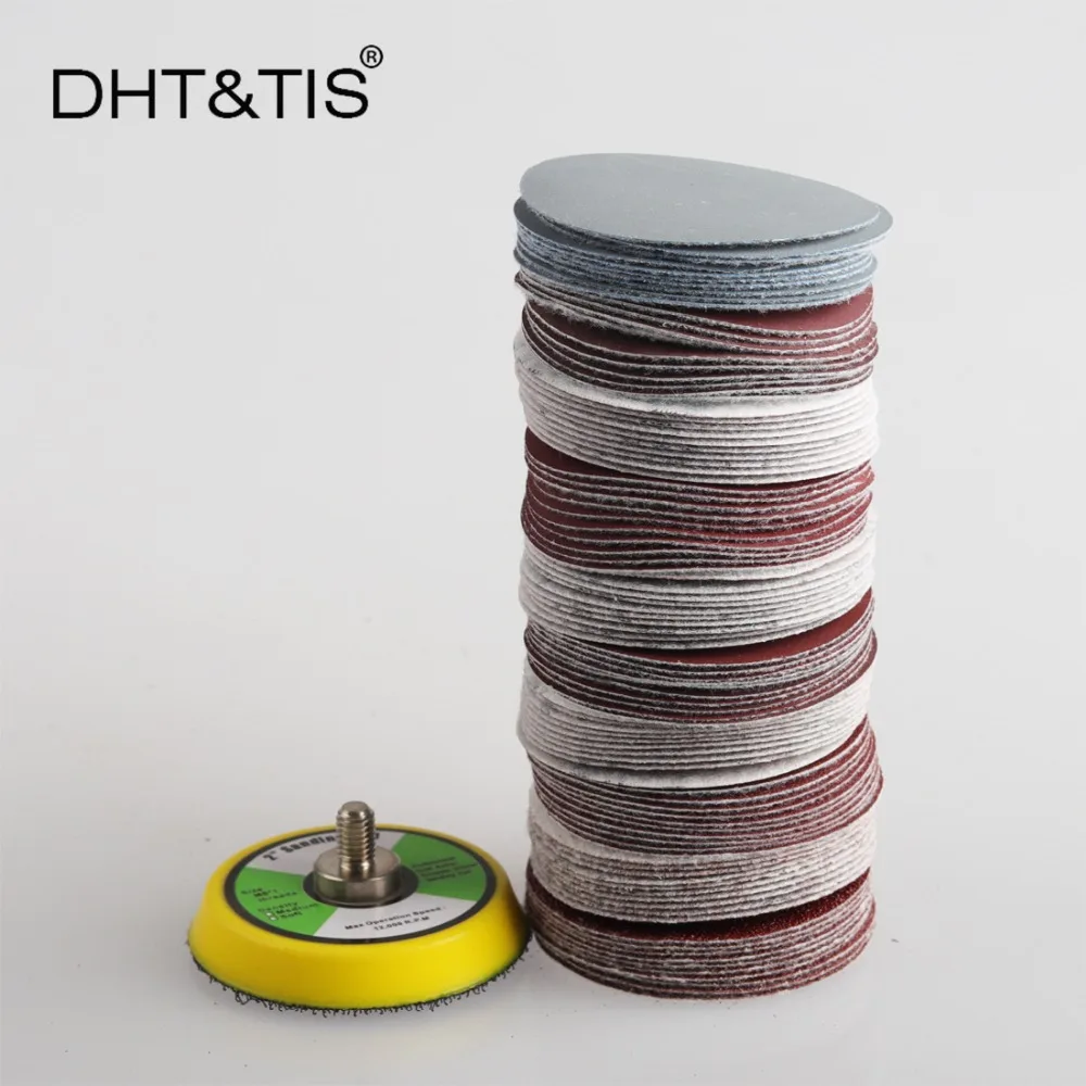 DHT & TIS 100 шт. смешанный шлифовальный диск от 1 до 3 дюймов Круглый абразивный Сухой