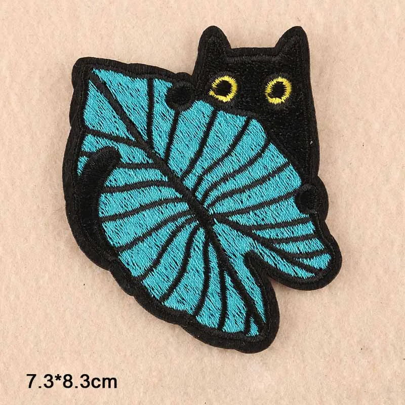 leaf cat(yezi mao Иметь хороший день цветок железа на патч кружевная ткань патч для одежды женщины наклейки для одежды аксессуары одежды - Цвет: leaf cat(yezi mao