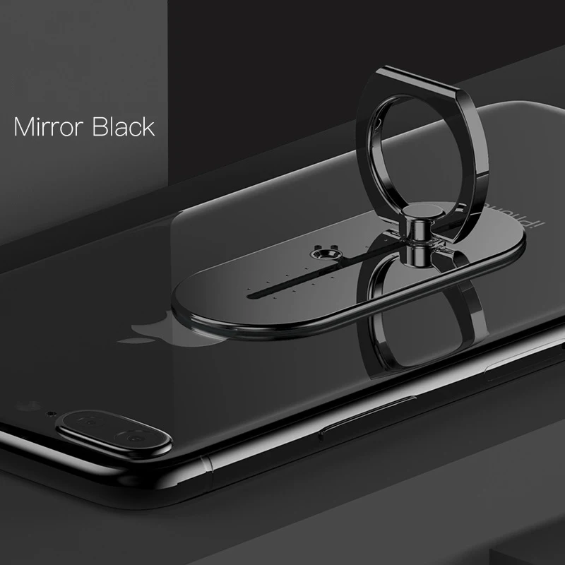 Mirror Black Универсальное кольцо на палец кольцо-держатель мобильного телефона 360 Вращающийся направляющий магнитный автомобильный держатель металлический магнитный держатель на вентиляционное отверстие - Цвет: Mirror Black