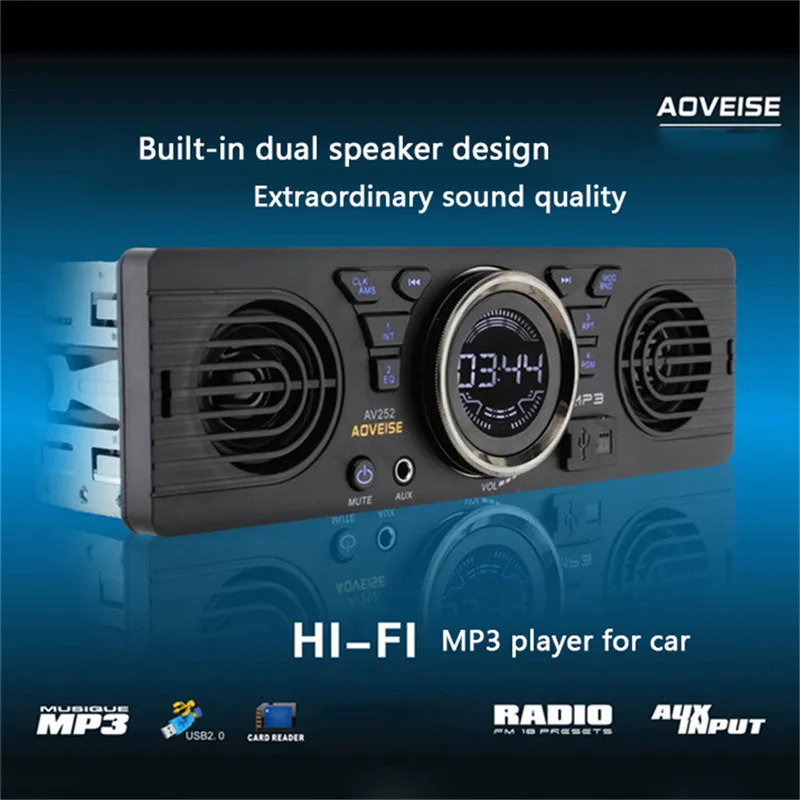 Автомагнитола AV252B Hi Fi 12 В радиоприемник стерео Bluetooth 1 Din fm передатчик MP3 плеер SD AUX