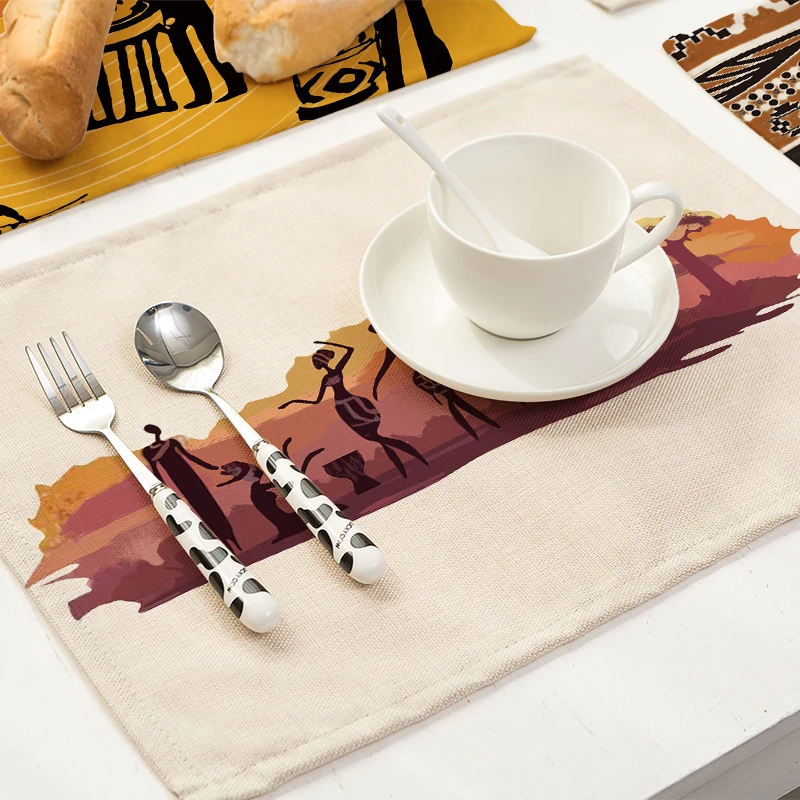 2/4/6 шт. подставки для столовых приборов из хлопка и льна|dining table placemats|table placematsplacemat