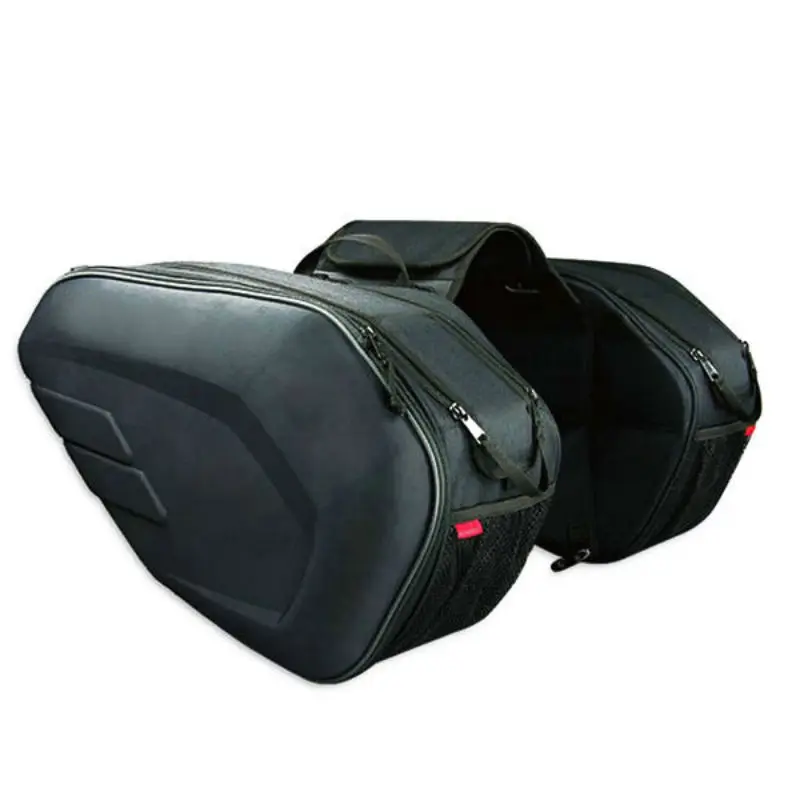 2PCS Motorcycle Pannier Bags Luggage Saddle Side Storage Fork Travel Pouch Box with Plastic Plate Rain Cover 36L-58L - купить по
