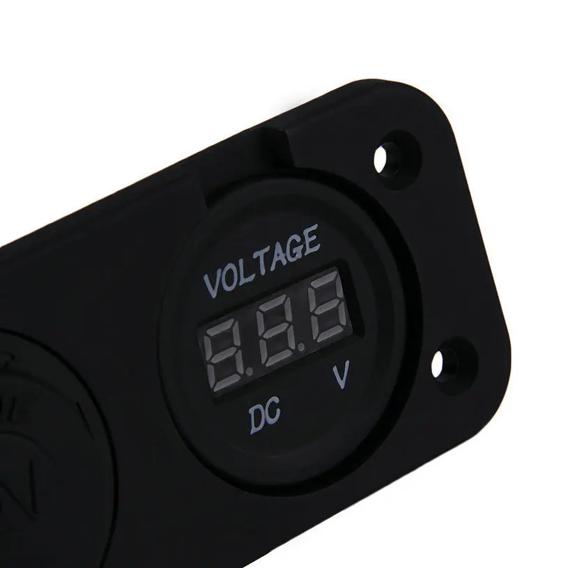 12V светодиодный водонепроницаемый разъем розетка вольт метр Панель Крепление