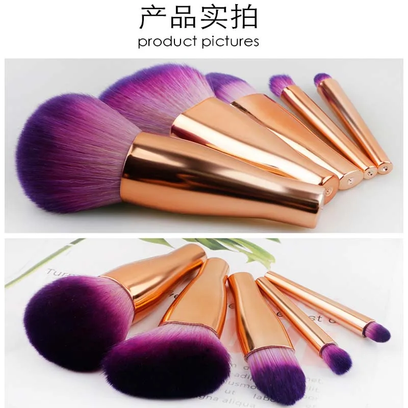 Профессиональные Румяна бронзер порошок хайлайтер Золото 5 шт. мини кисти наборы