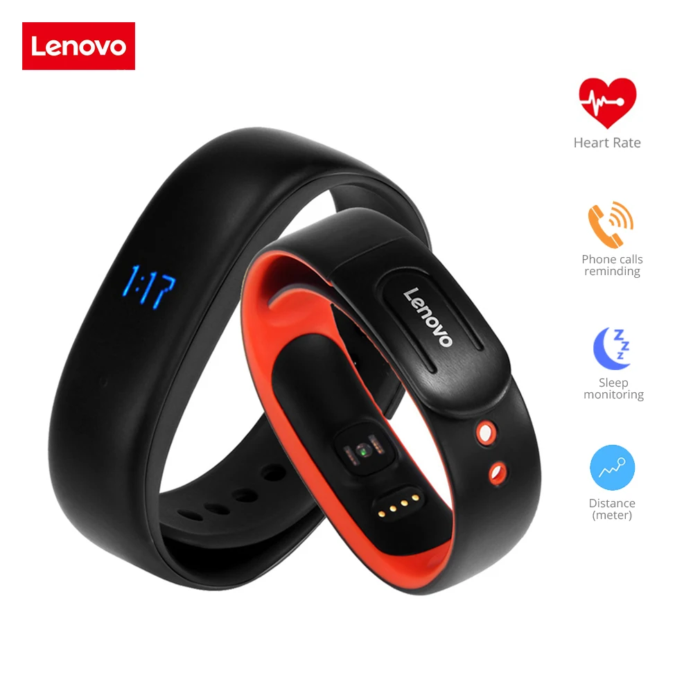 Lenovo HW02 Smartband Bluetooth монитор сердечного ритма Водонепроницаемый Смарт Браслет