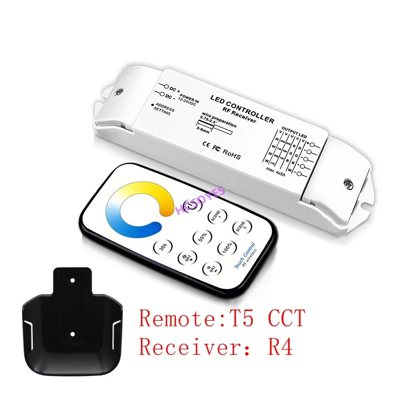 

Bincolor T1/T2/T3/T5+R3 mini RF wireless remote led dimming/CCT/RGB/CW NW WW led dimmer Receiver controller DC12V-24V for strip