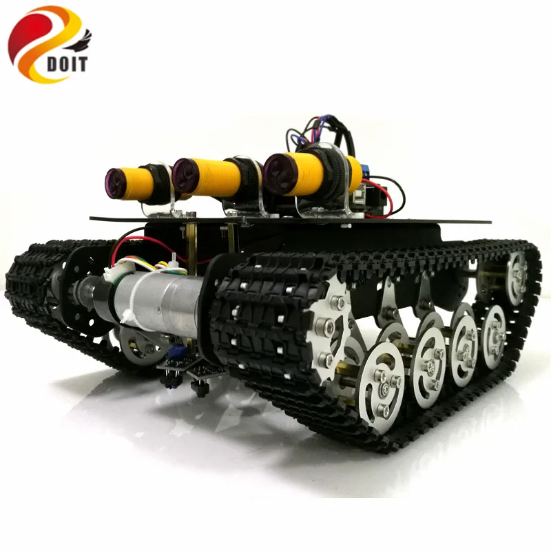 Отслеживание обхода препятствий Робот Танк шасси с Arduino UNO R3 плата + привода