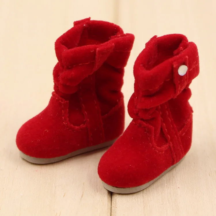 Snow Boots Red 1 пара «сделай сам», «BJD», нарядная кукольная обувь, изысканная мини-обувь martin, зимние сапоги, кожаная обувь для 1/6, 30 см, BJD, аксессуары для куклы - Цвет: Snow Boots Red