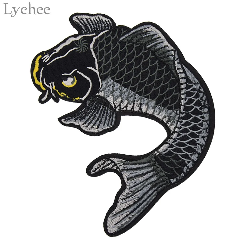 Lychee Life 1 комплект вышитых пластырей Koi Fish вышитый Железный пластырь для