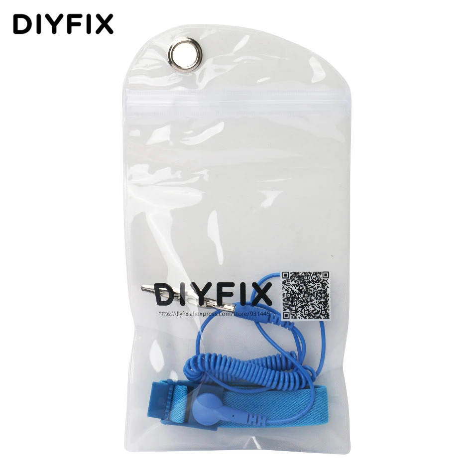 Антистатический наручный ремешок DIYFIX ESD эластичная лента с зажимом для
