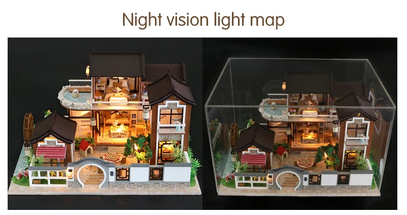 3D Деревянный Дом DIY ретро двор вилла здание кукольный домик Миниатюрный Кукольный дом с мебели наборы для кукол игрушки подарки на день рождения