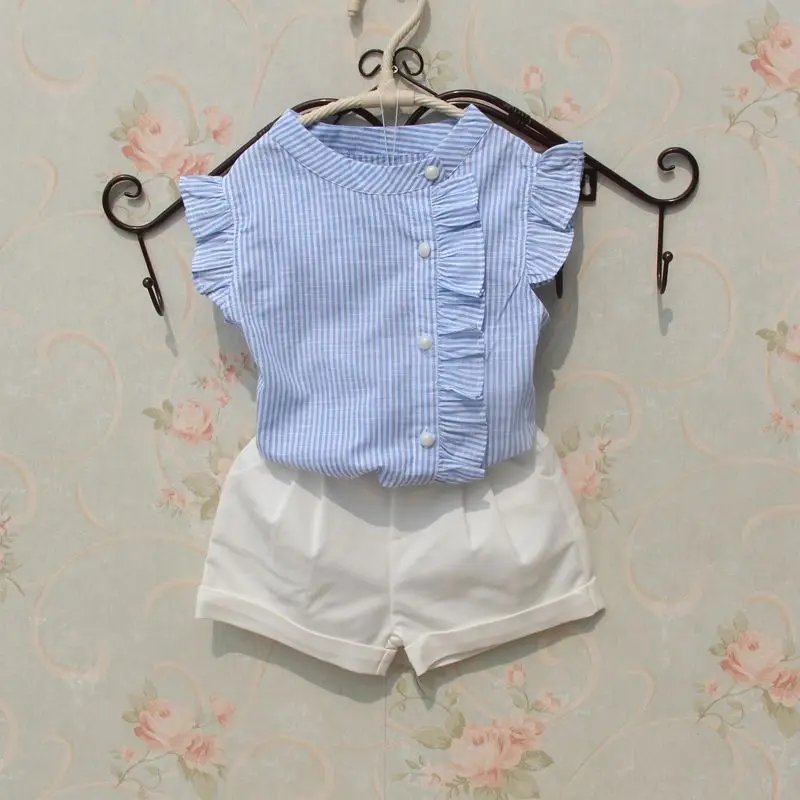 2017 летняя детская блузка для девочек-подростков хлопковые школьные топы без