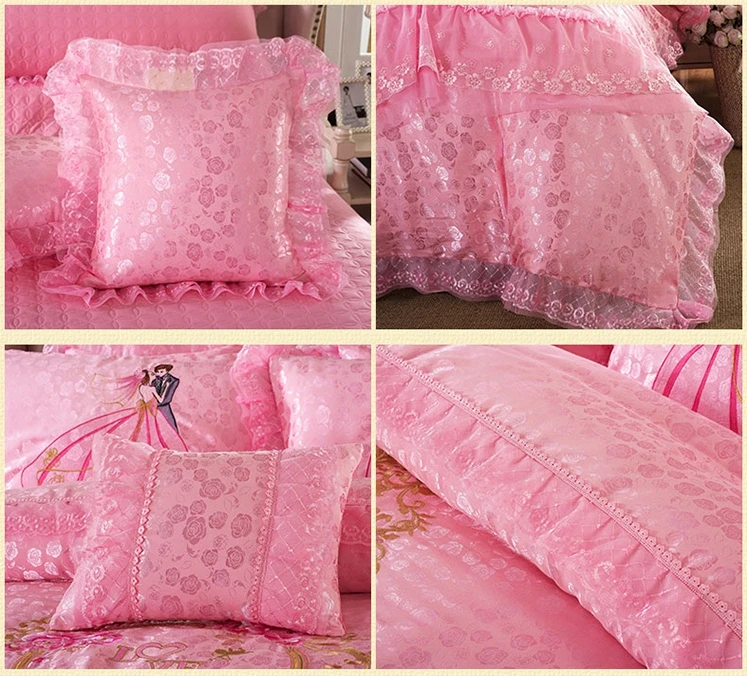 Покрывало свадебное постельное белье красное розовое хлопковое из чистого