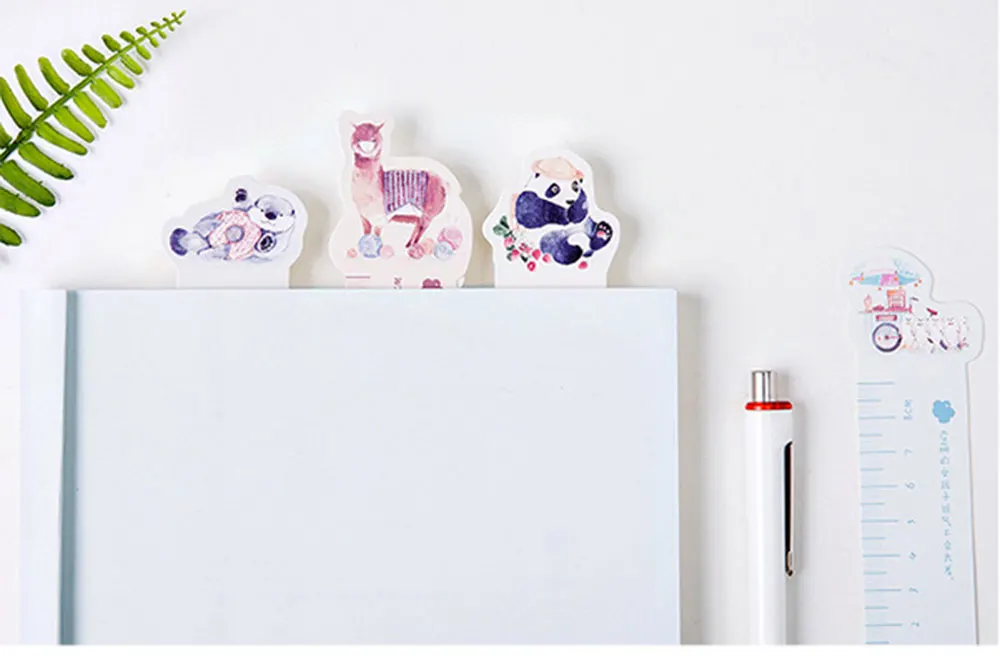 30 шт./кор. kawaii креативные милые закладки с животными канцелярские закладки книжный держатель сообщения школьные принадлежности papelaria
