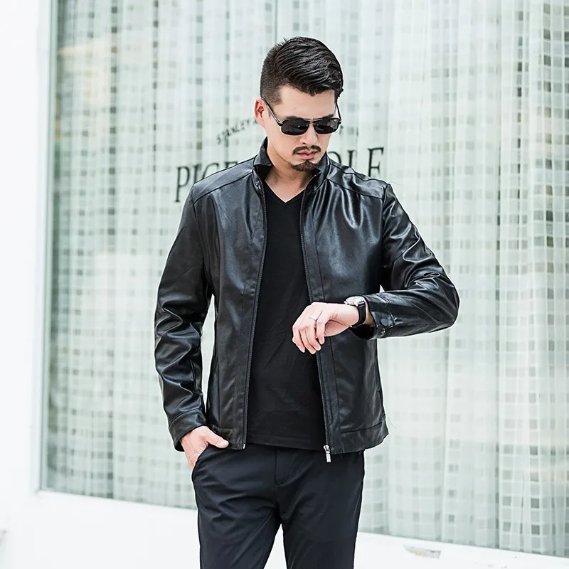 Куртка мужская демисезонная из ПУ кожи батальных размеров 7XL 6XL 5XL 4XL|men coat|men jacketjacket